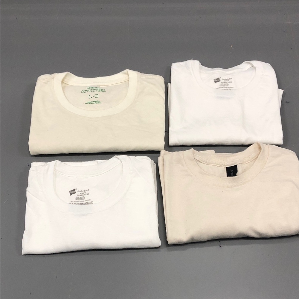 Casual Beige and White T-Shirts Set of (4)